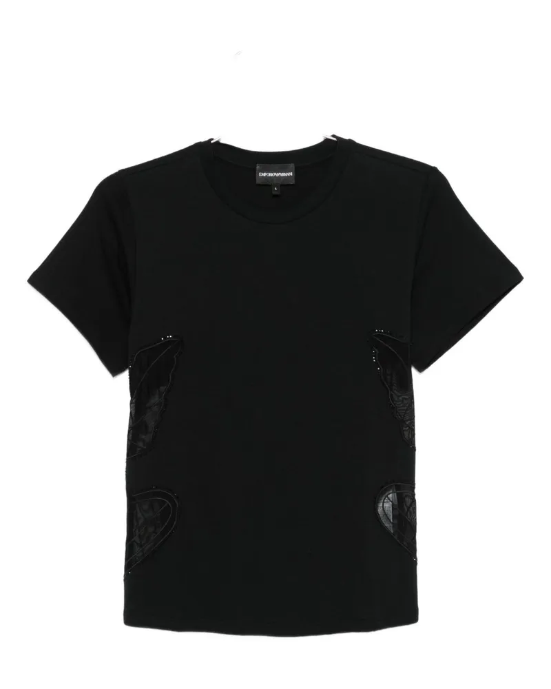 Emporio Armani Logo Baumwoll -T -Shirt Black