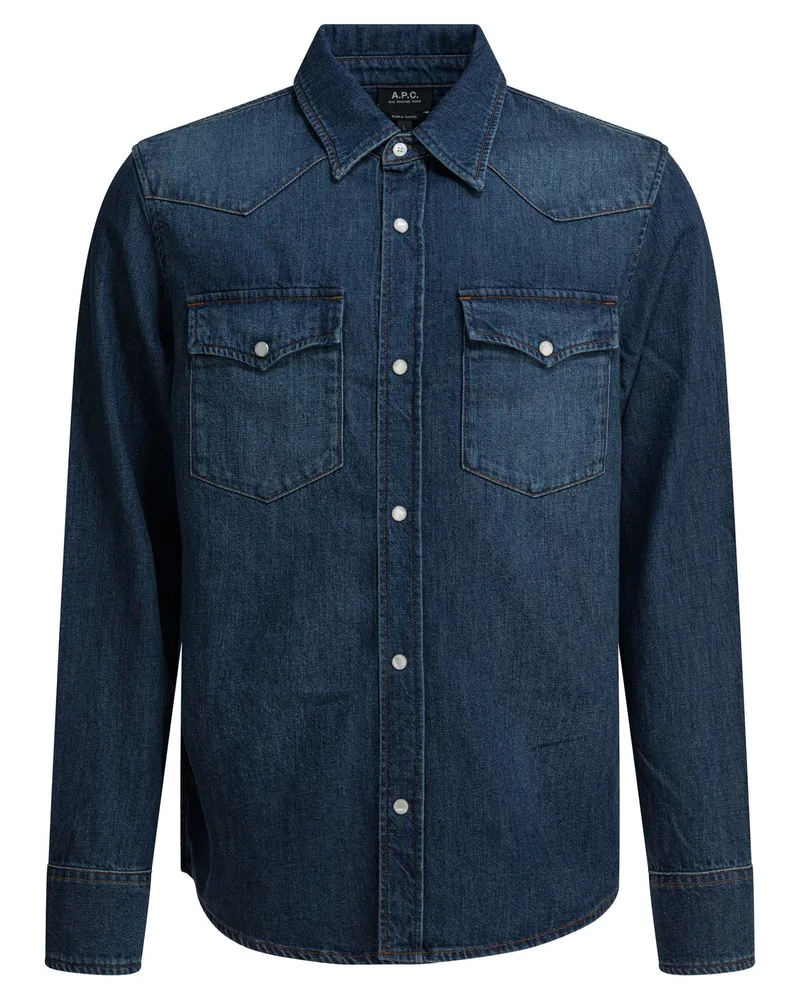 A.P.C. Western-Jeanshemd Blue