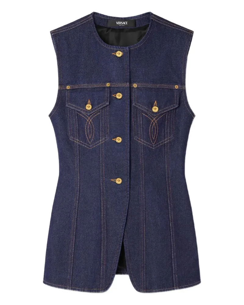 Versace Jeansweste mit Tasten Blue