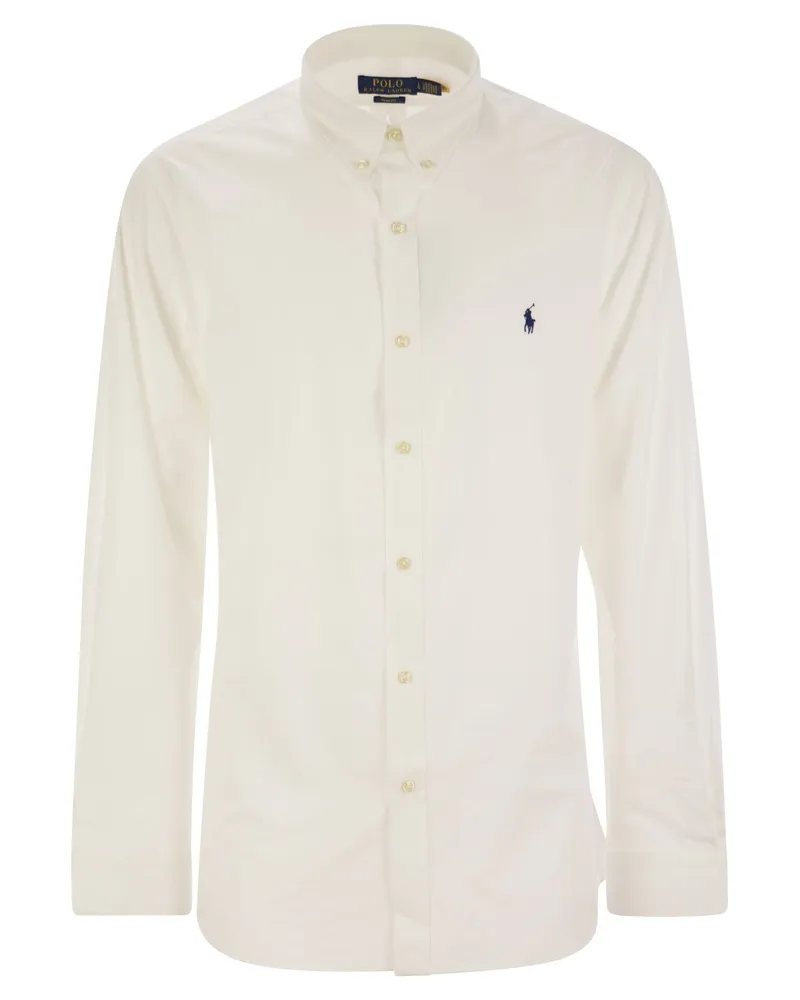 Ralph Lauren Slim Fit Stretch Popel -Hemd White