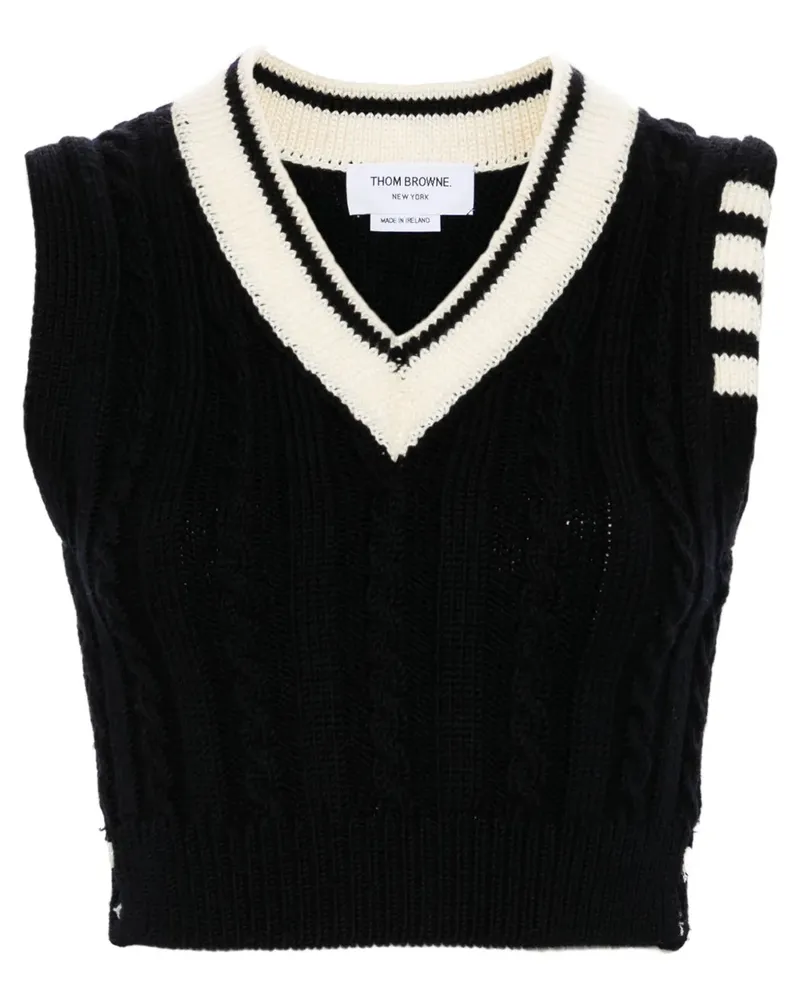 Thom Browne Canotta kontaglio a 4 righe Navy