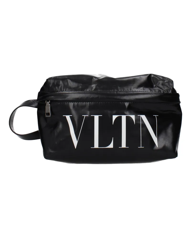 Valentino Garavani Herrens Beauty Case aus schwarzem Leder -