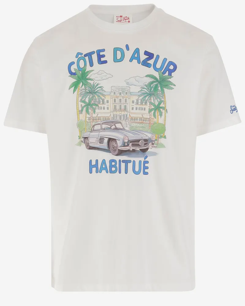 MC2 Saint Barth Cotton T -Shirt mit Logodruck White