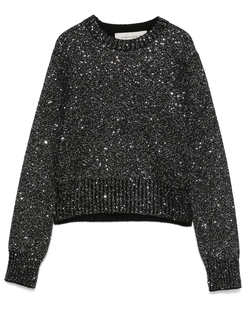 Golden Goose Wollmischpaillon mit Golden Gans Paillettenpailletten Black