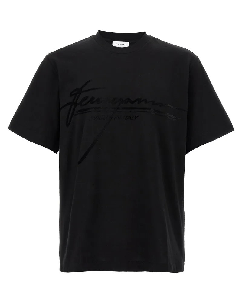 Ferragamo Firma' T -Shirt Black