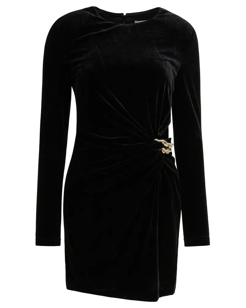 Self-Portrait Kurzes Kleid mit Selbstporträtverzierung Black