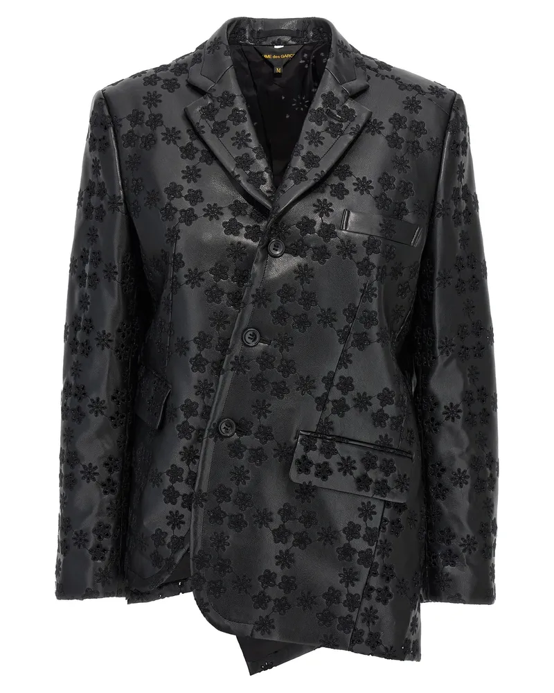 Comme des Garçons Stickerei Single Breasted Blazer Black