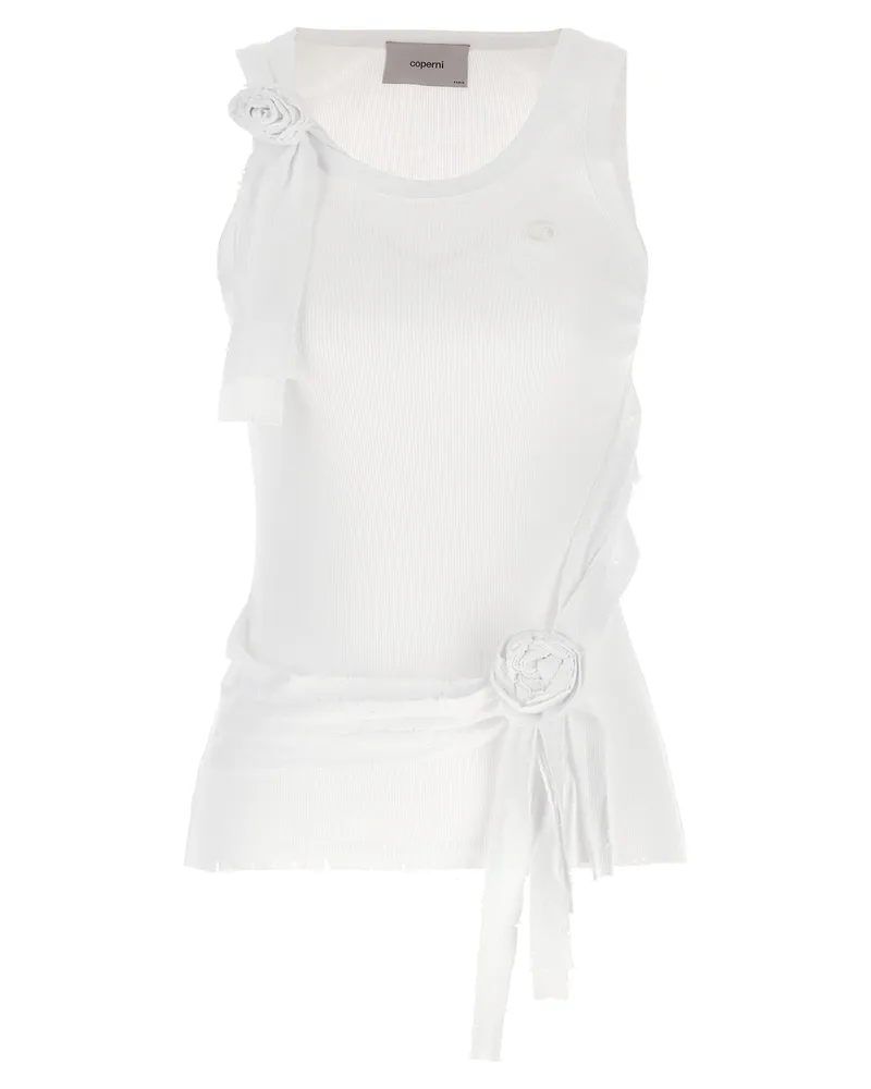 COPERNI Distressed Rose Rib' Tanktop White
