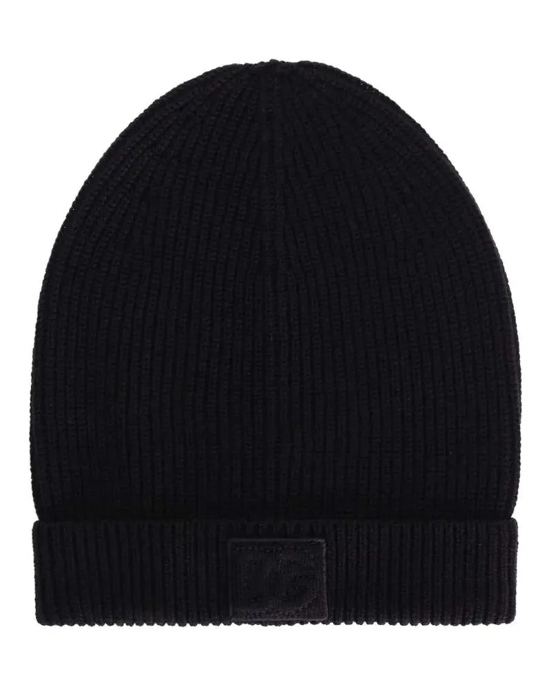 Dolce & Gabbana Gerippte Mütze mit Logo-Plakette B0665