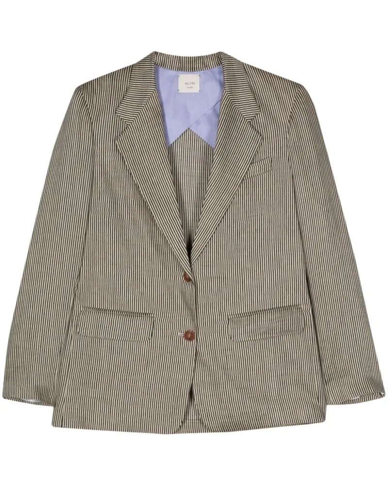 ALYSI gestreifte Single Breasted Jacke Grey