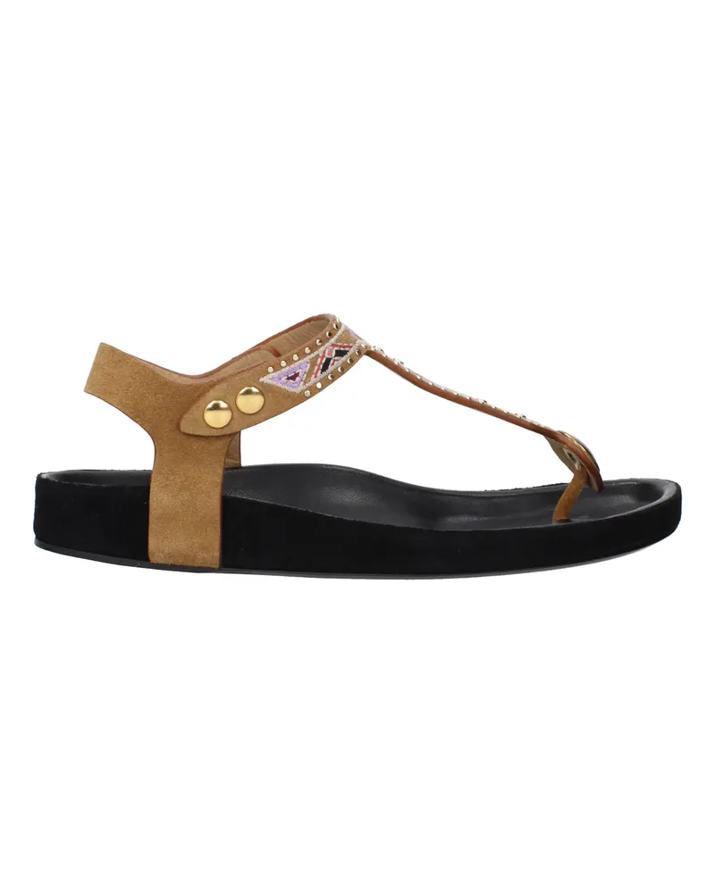 Isabel Marant Enore Damens Flip Flop Wildleder Beige/Cognac -