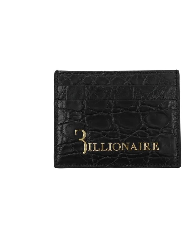 Billionaire Milliardärsmänners Dokumentenhalter Caiman Crocodilus Schwarz/Gold -
