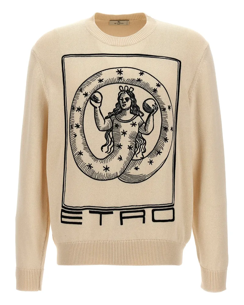 Etro Logo Stickpullover Beige