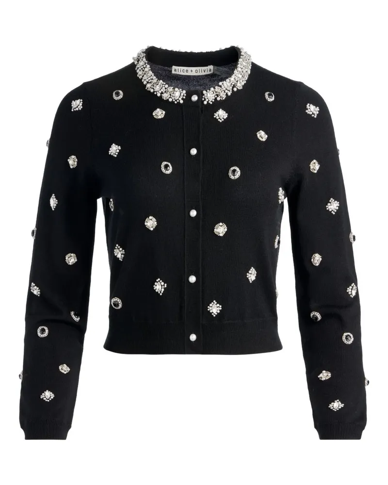 Alice + Olivia Dollie Woll-Cardigan Black