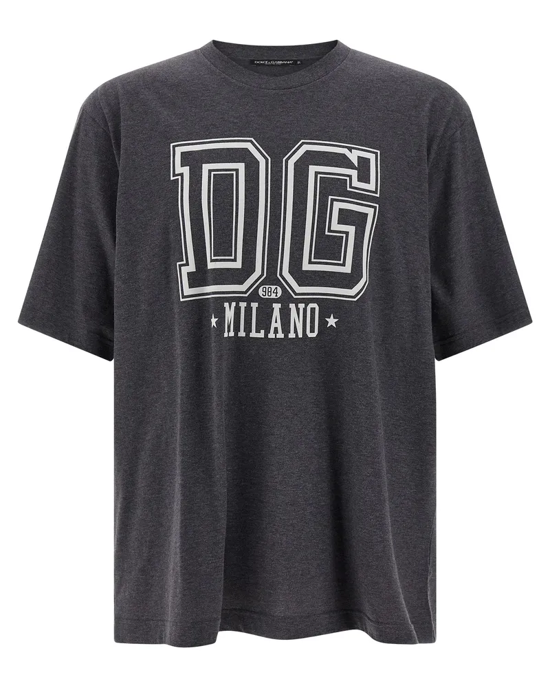 Dolce & Gabbana Flocked Print T -Shirt Gray
