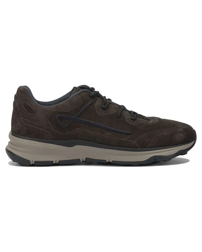 Herno Running“ Wildleder-Sneaker Brown