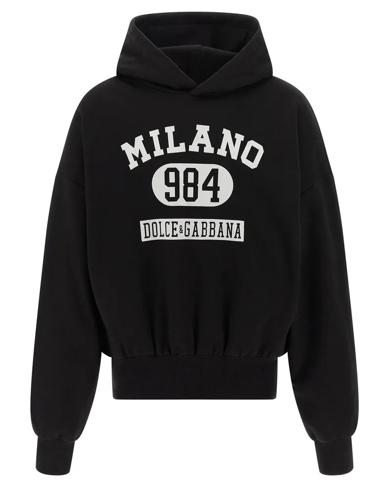 Dolce & Gabbana Flocked Print Hoodie White