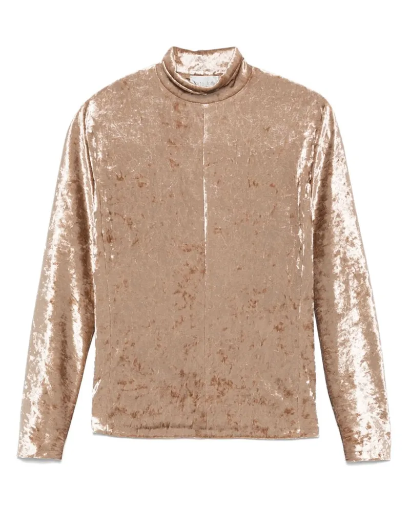 forte_forte Velvet Turtle Neck -Pullover Beige
