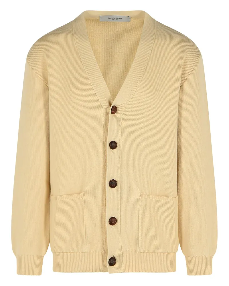 Golden Goose Golden Gans Strickjacke in beige Baumwollmischung Beige