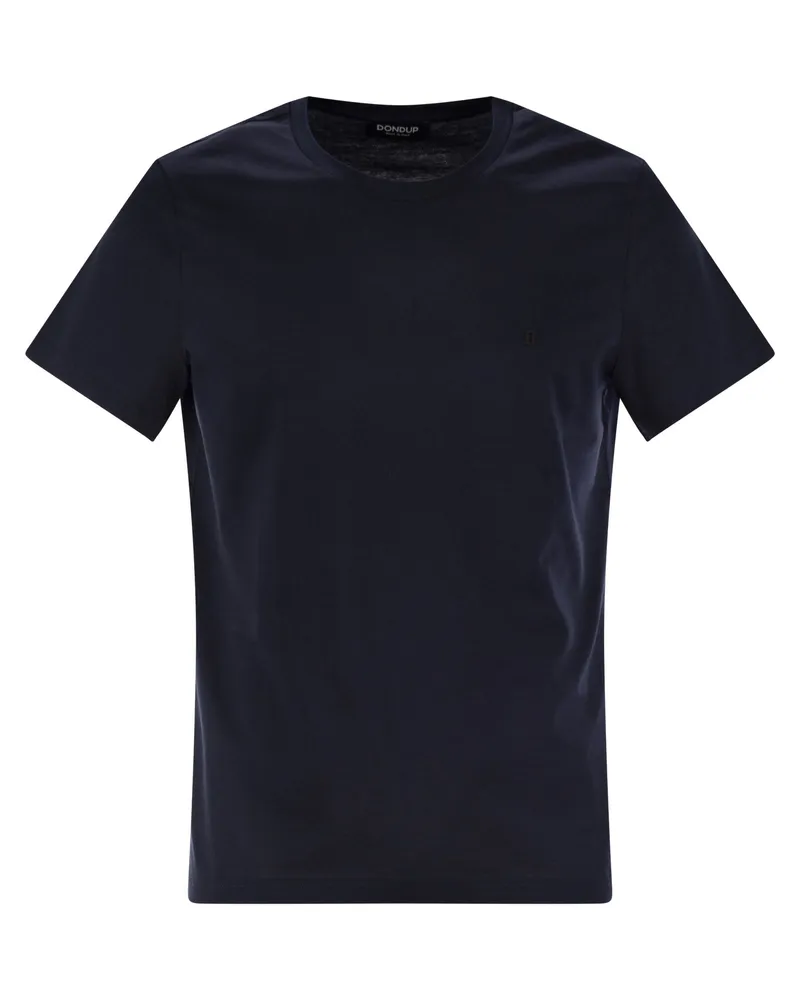Dondup Baumwoll -T -Shirt mit Logo Blue