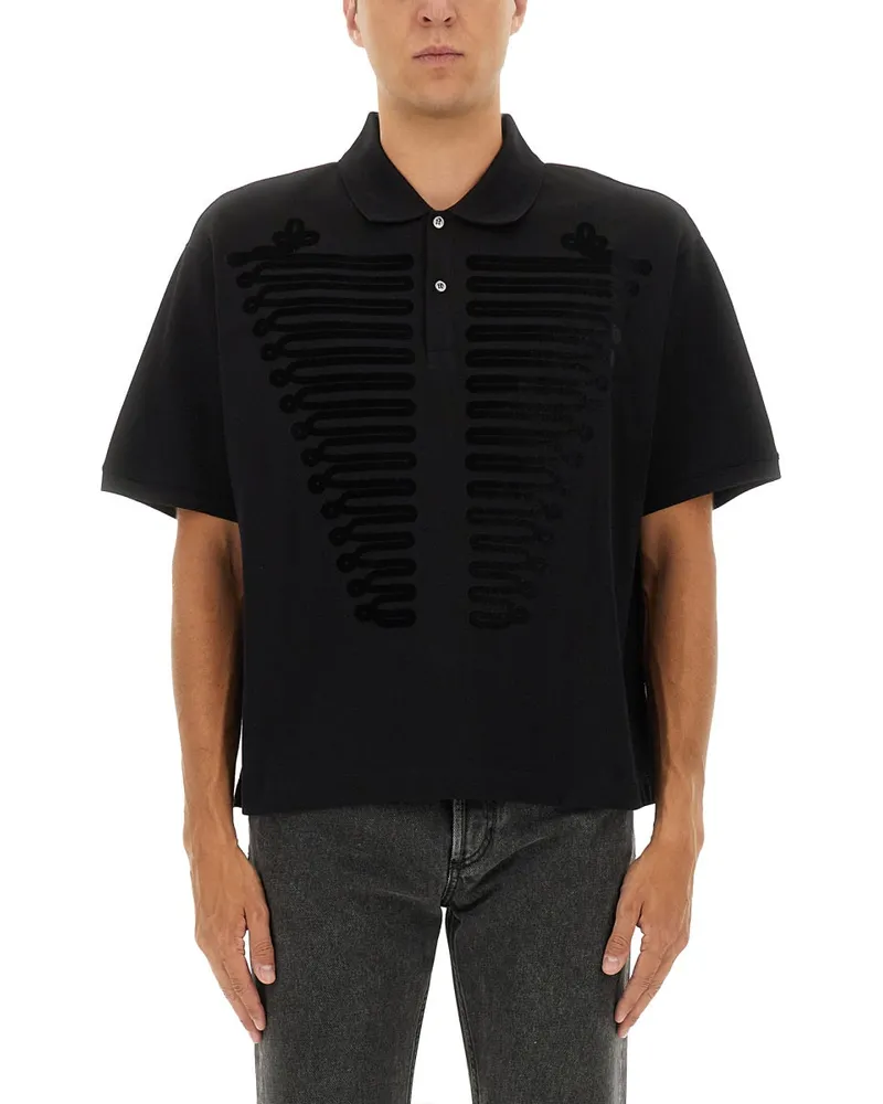 Alexander McQueen Alexander MC Queen Polo -Hemd "Zeremonielle Boxy Black