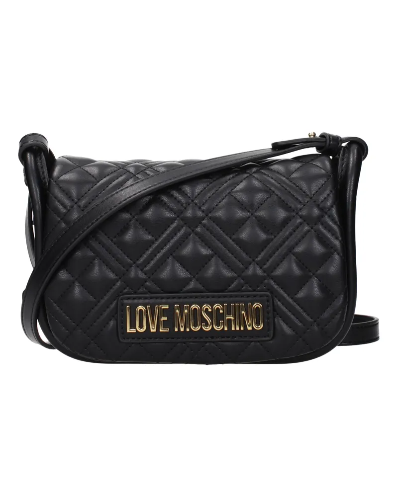 Moschino Damens Umhängetaschen Polyurethan Schwarz/Gold -