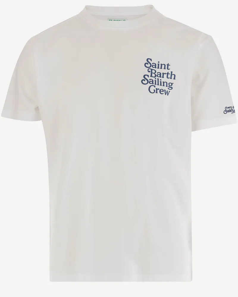 MC2 Saint Barth Cotton T -Shirt mit Logodruck White