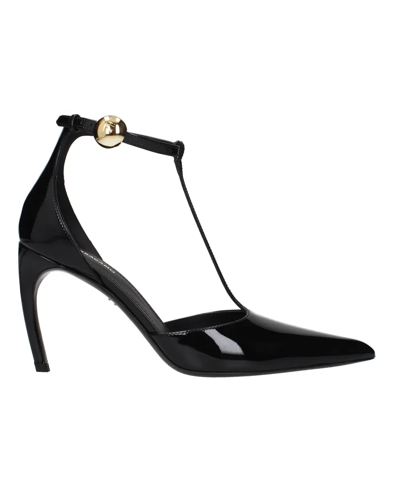 Ferragamo Odette Damens Sandalen Lack Schwarz -