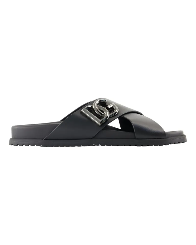 Dolce & Gabbana Lässige Sandalen  Leder schwarz Black