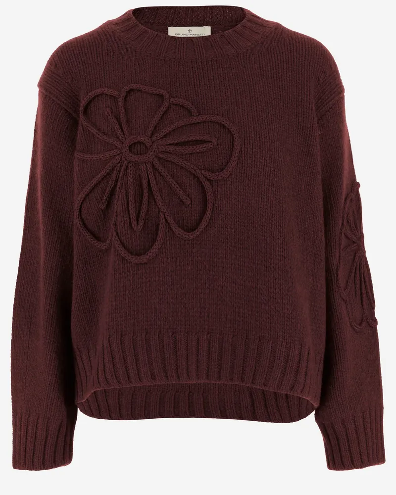Bruno Manetti Wolle Mischpullover Red