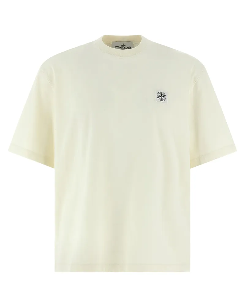 Stone Island Logo Patch T -Shirt Beige
