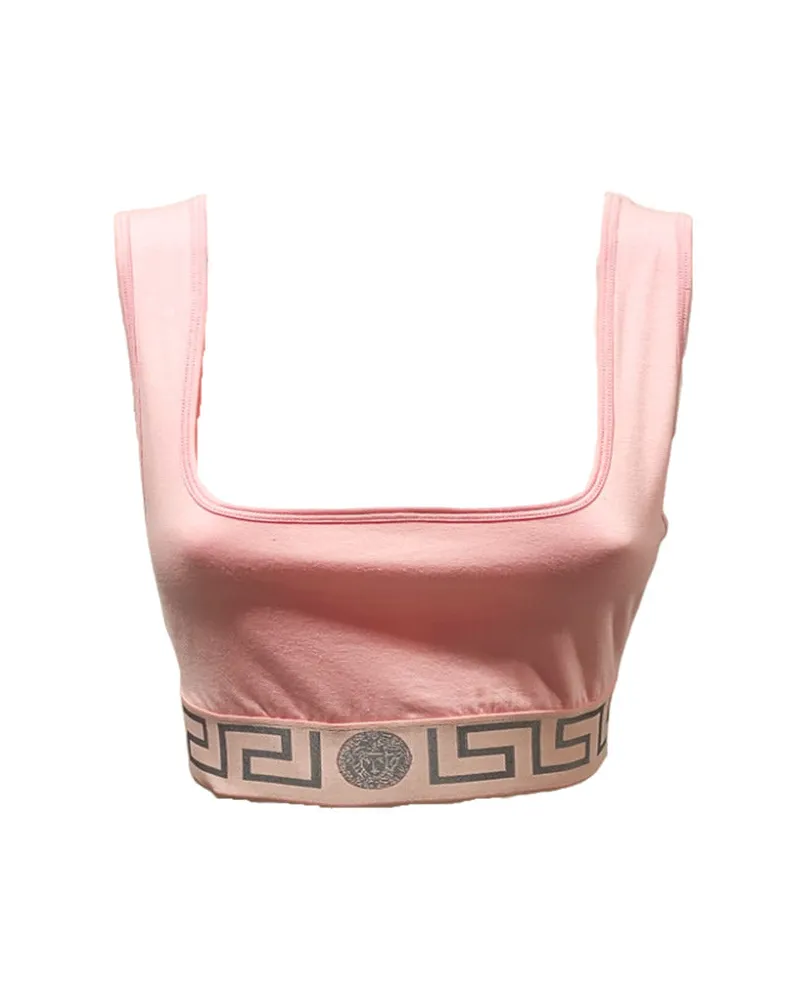 Versace Top mit Jacquard Logo White