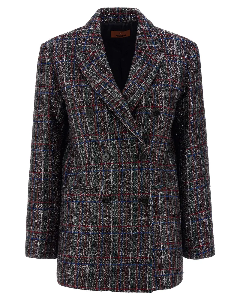 Missoni Pailletten-Tartan-Blazer Multicolor