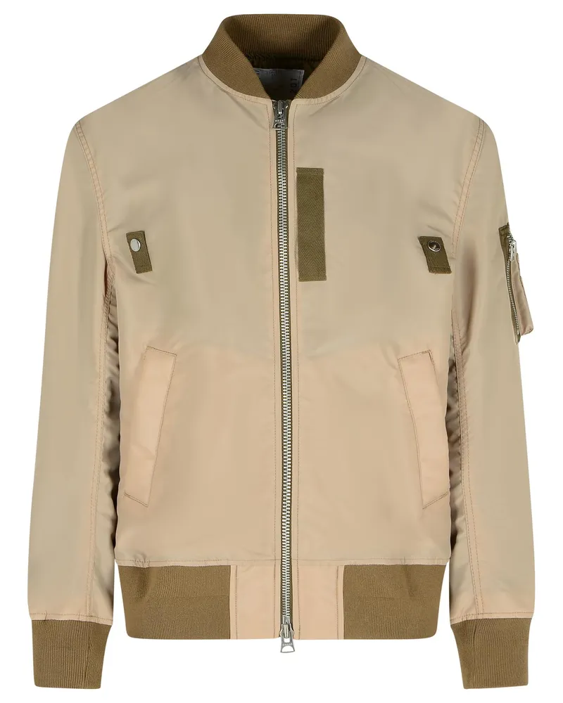Sacai Beige Nylon Bomberjacke Beige
