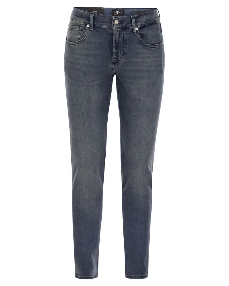 7 for all mankind 7 Für alle Menschheit Slimmy Tapered Globe Skinny mittelgümter Jeans Blue