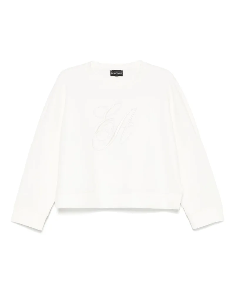 Emporio Armani Logo Cotton Sweatshirt White
