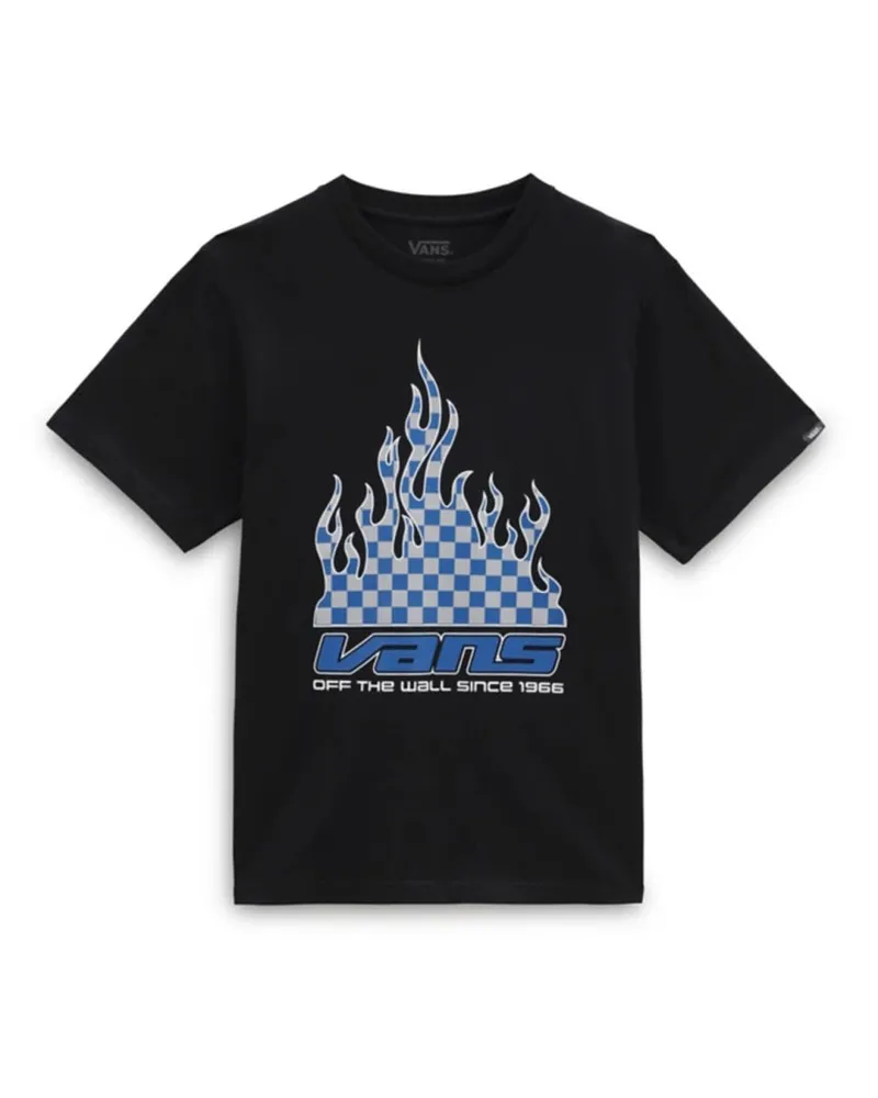 Vans Reflective Checkerboard Flame T -Shirt Black