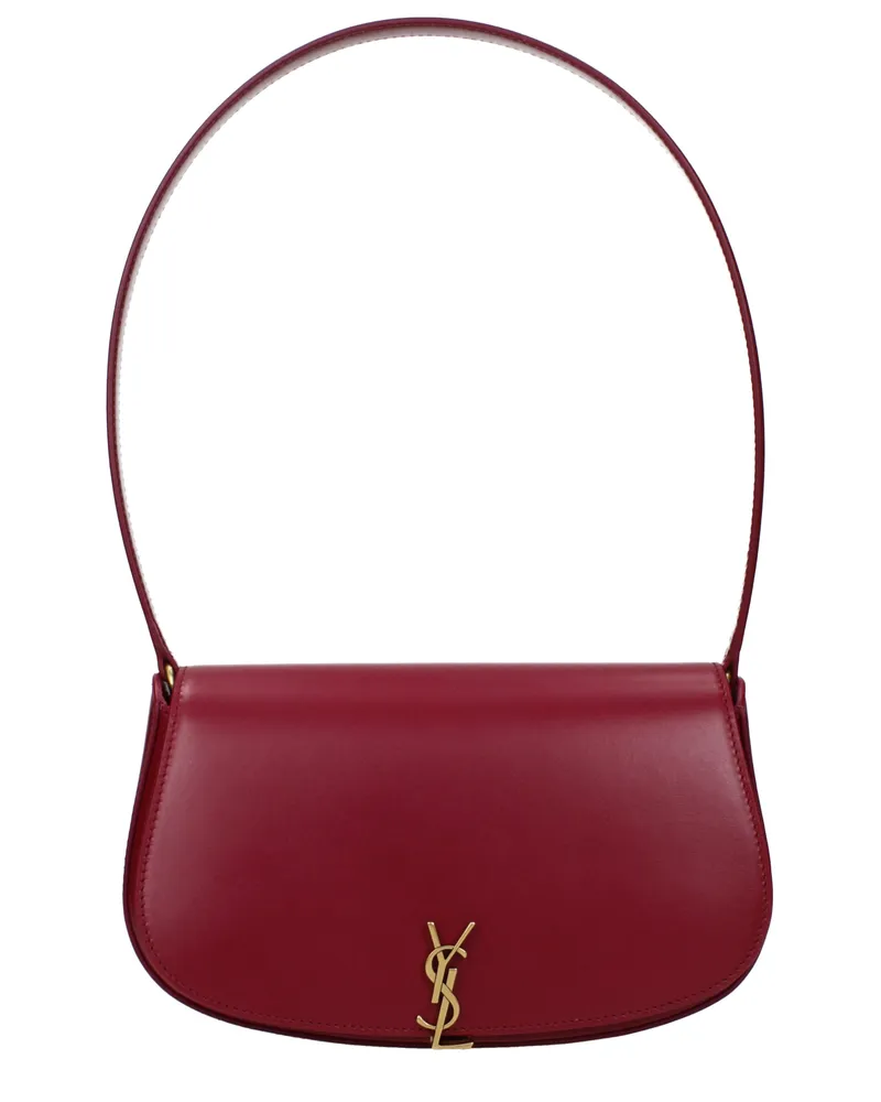 Saint Laurent Voltaire Damens Umhängetasche Rot/Kirschleder -