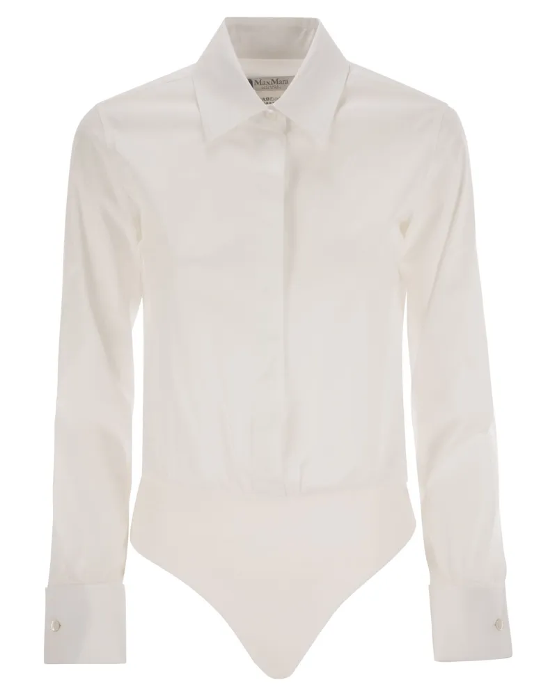 Max Mara Angora1234 Stretch -Baumwollhemd White