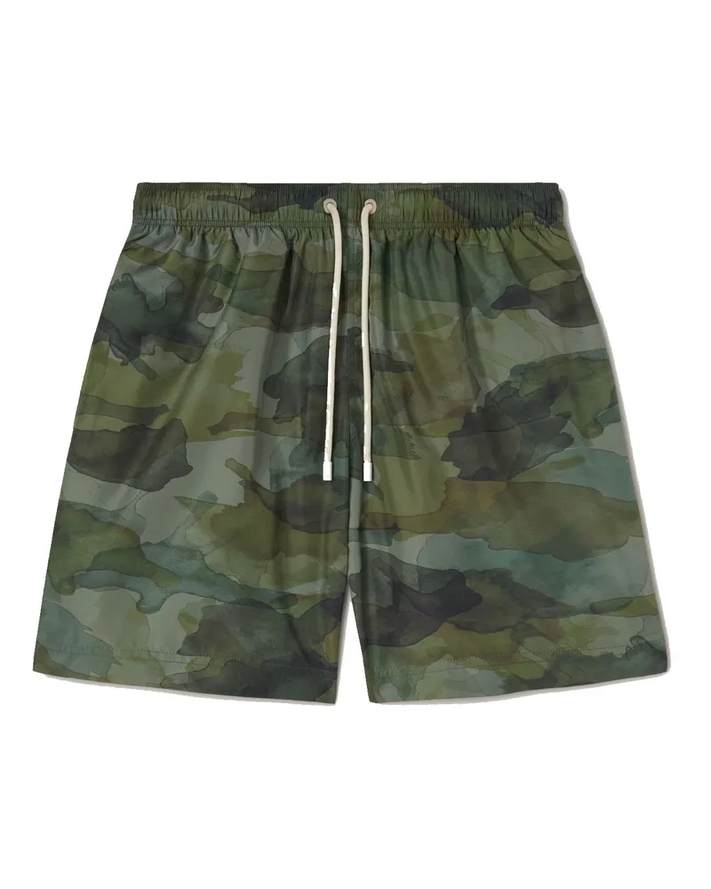 Palm Angels Camouflage Schwimmshorts Green