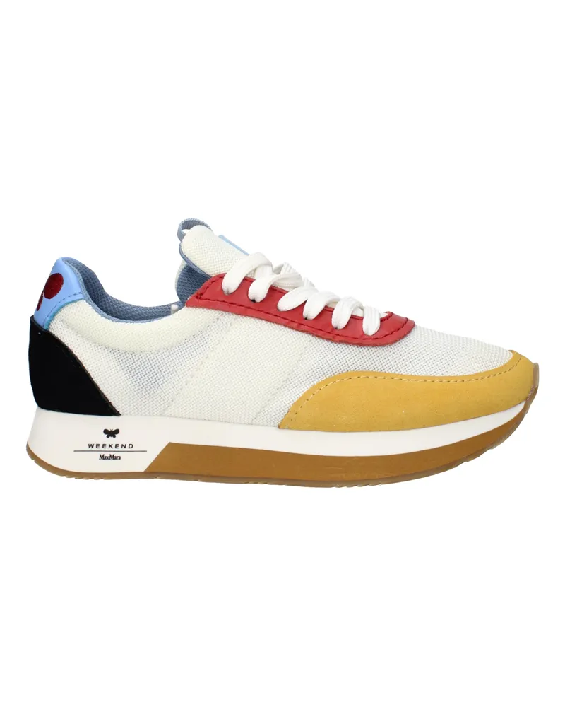 Max Mara Weekend Damens Sneakers aus weißem/mehrfarbigem Stoff -