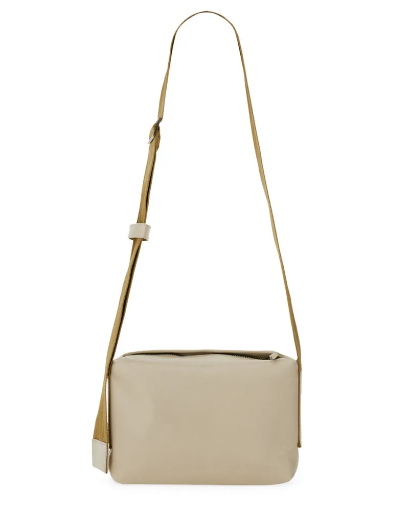 Uma Wang Leder Umhängetasche Beige