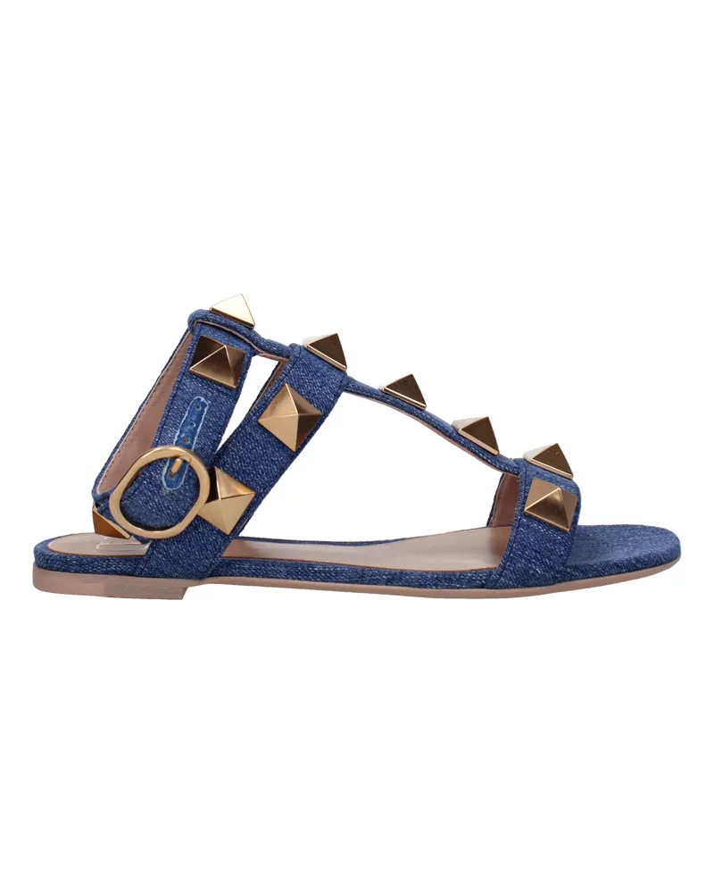 Valentino Garavani Damens Sandalen Stoff Blau/Denim -