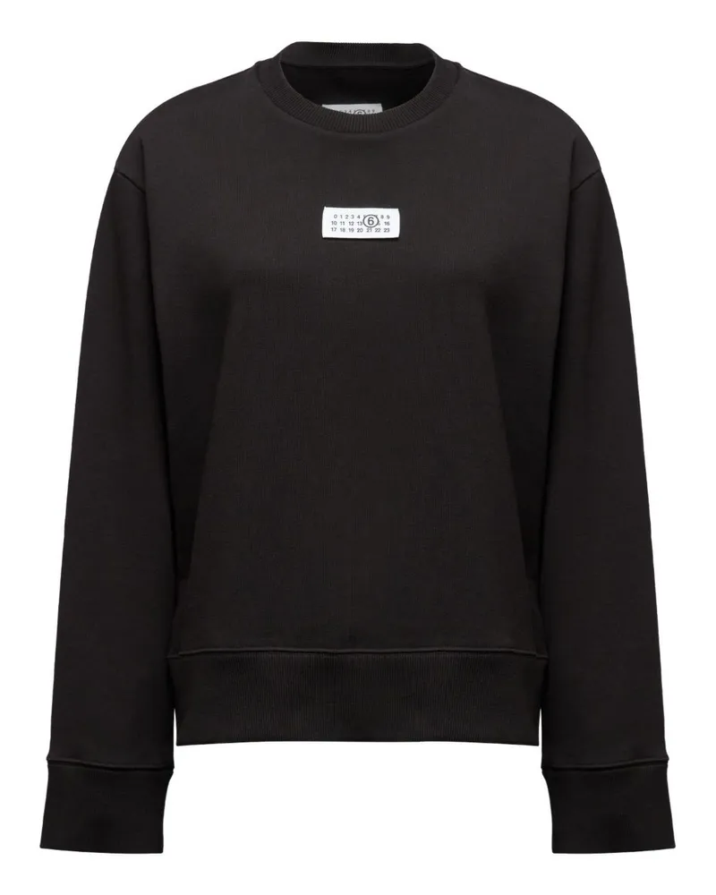 Maison Margiela Logo Baumwoll -Sweatshirt Black