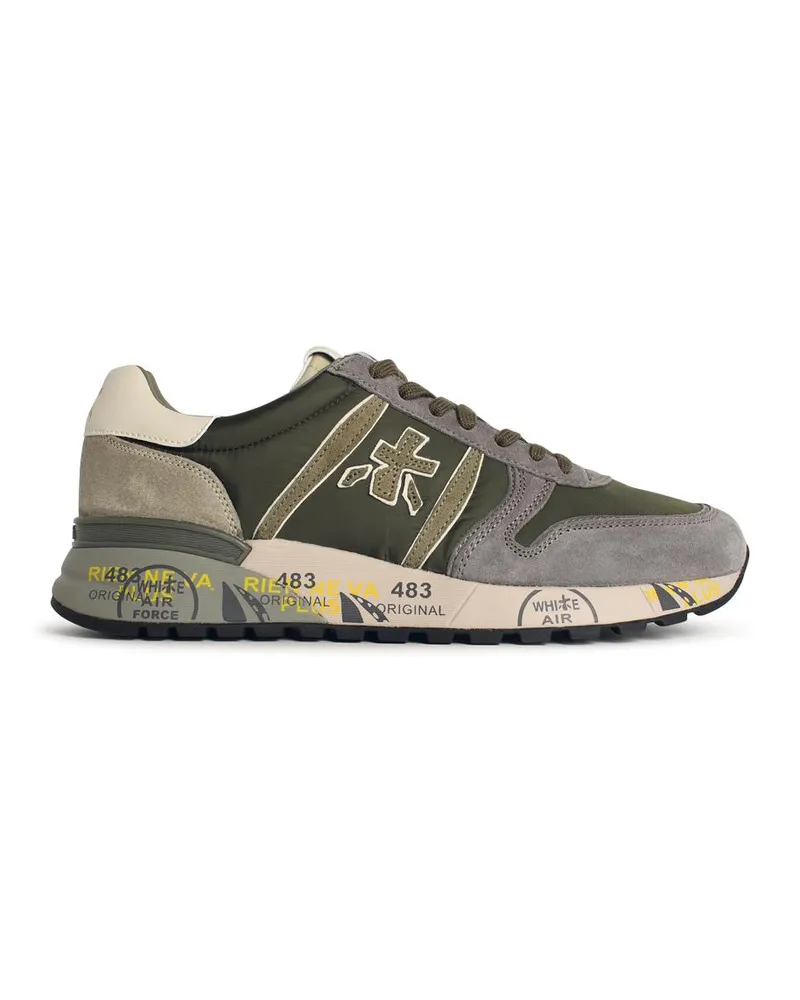 Premiata Premata 'Lander 7706' Armee Green Lear Sneakers Grey