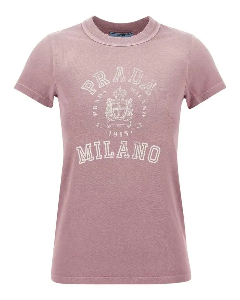 Prada Logo T -Shirt Pink