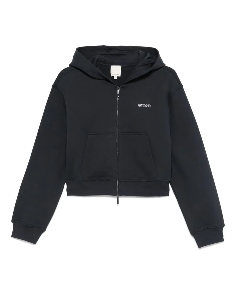Emporio Armani Cotton Reißverschluss Hoodie Blue