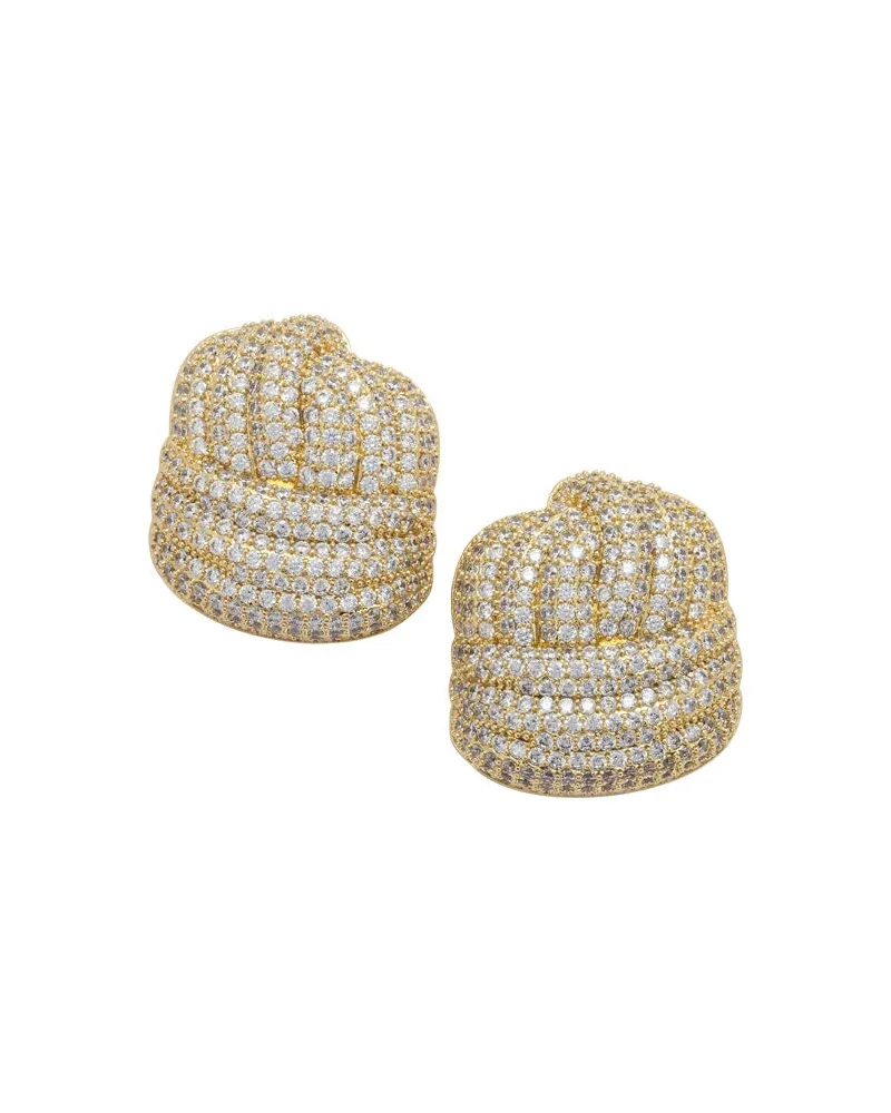 Self-Portrait Selbstporträt-Kristallknoten-Ohrringe Gold