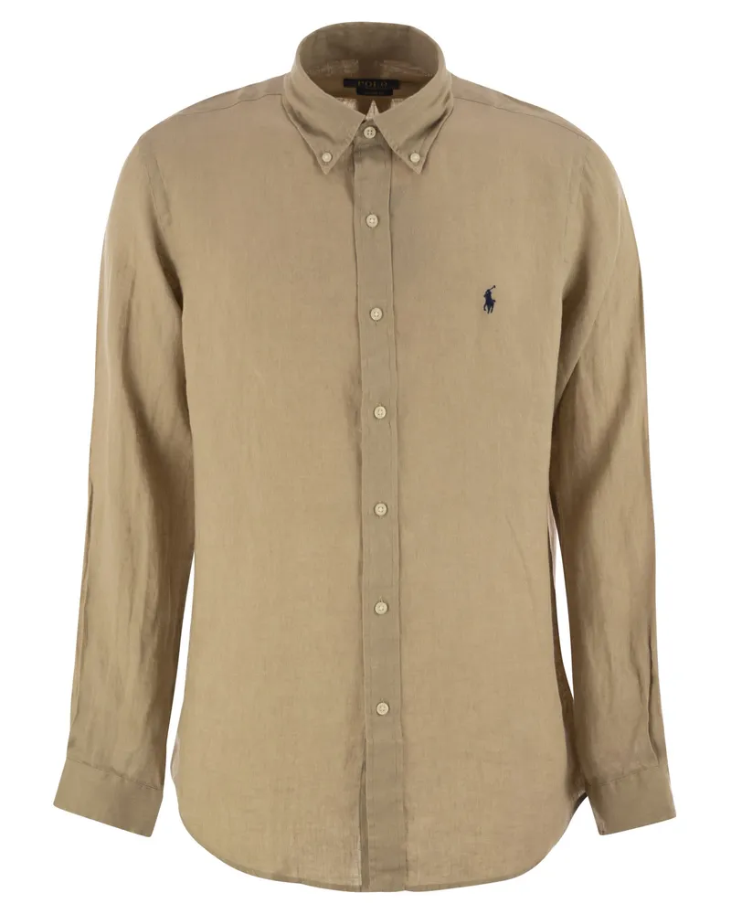 Ralph Lauren Custom Fit Leinenhemd Beige