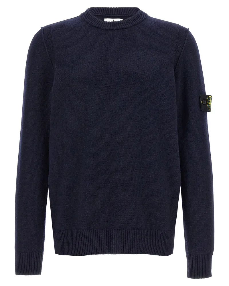Stone Island Logo Patch Pullover Blue